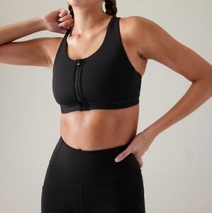 NWT Athleta Ultimate Zip Front Bra A-C - Black S